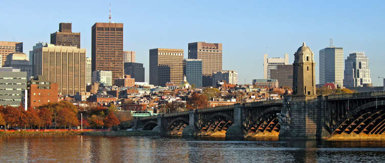 Longfellow Bridge overlooking Boston from Charles River