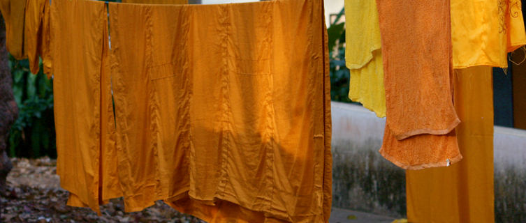 Monk washing line in Wat Suan Dok, Chiang Mai