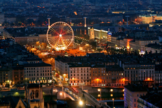 Lyon at night