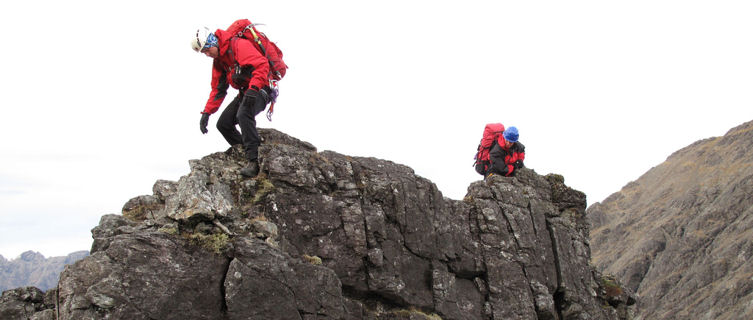 Knife-edge drops on Scotland's Cuillin Ridge