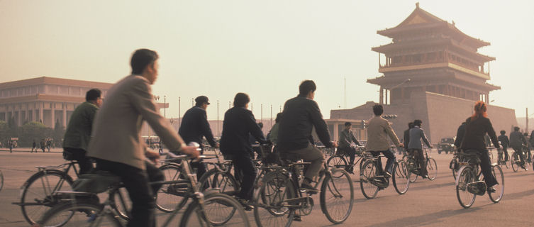 Cyclists are part of Beijing's everyday scene