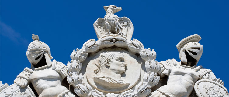 Sculptures adorn Diocletian's palace in Split. 