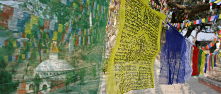 Colourful Tibetan prayer flags, Kathmandu