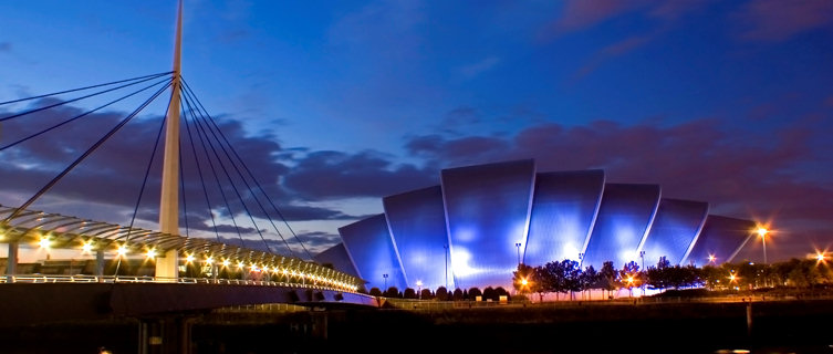 Glasgow's Armadillo at night