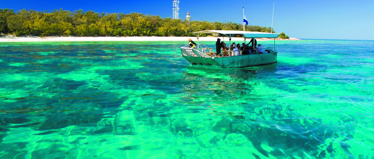 A glass bottom boat ride in Lady Elliot’s sheltered lagoon