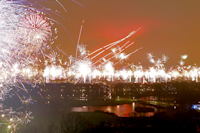 Fireworks over the city