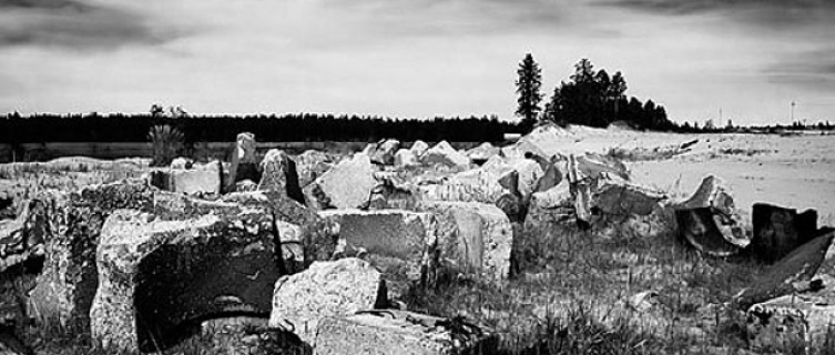 An old settlement on the Yamal Peninsula, Siberia