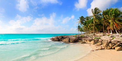 The beach at Tulum is simply breathtaking