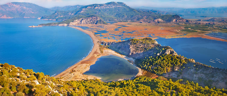 Relax on gorgeous Itzuzu Beach in Dalyan, Turkey