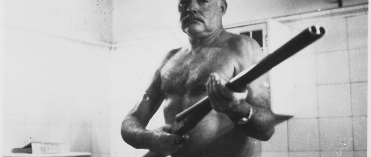 Ernest Hemingway at Finca Vigia, his former home in Havana