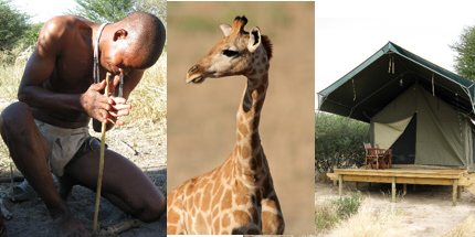 Bushman Jooster and the Kalahari Plains Camp