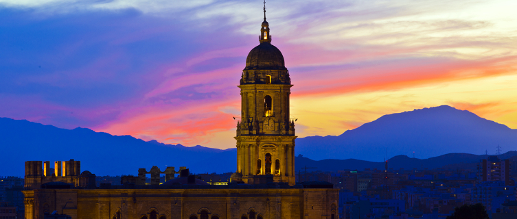 Málaga Cathedral at dusk