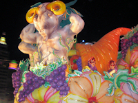 Elaborate floats at Mardi Gras