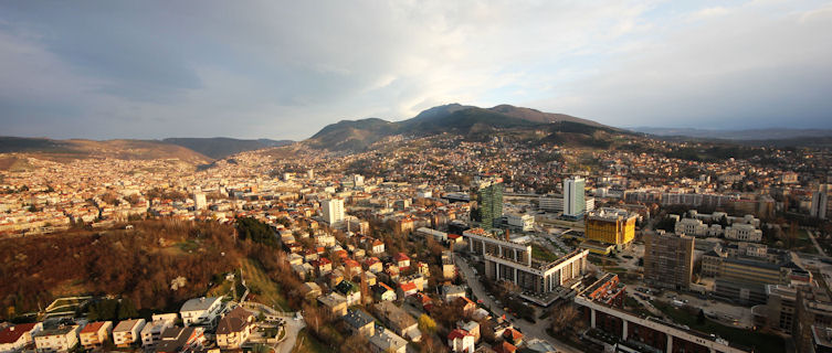 Sarajevo nestles in a verdant Balkan valley