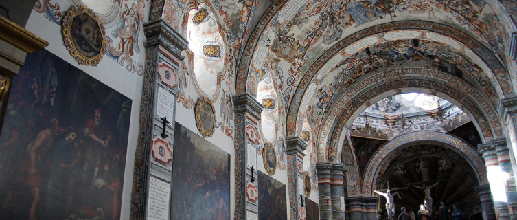 The ceiling of the Atotonilco draws comparisons with the Sistine Chapel