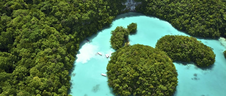 The limestone peaks and limpid waters of Palau