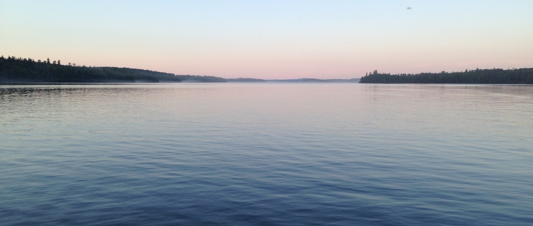 The sun sets over Otter Lake