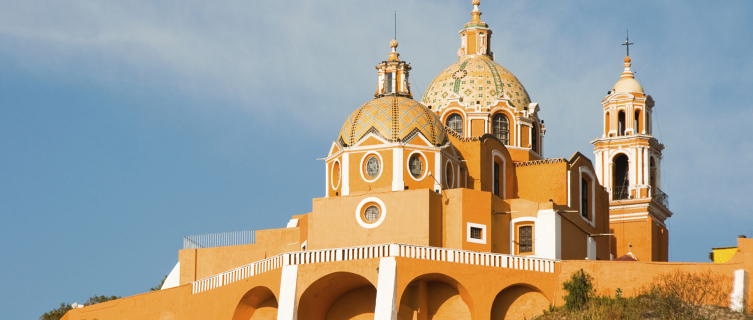 The view over the Santuario de los Remedios in Puebla 