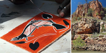 Long John Dewer's artwork and Katherine Gorge