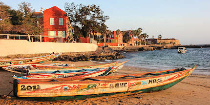 Pirogues on the beach at Île de Gorée