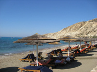 The resort has a private beach