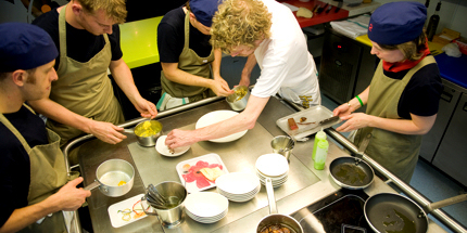 Diners can watch the chefs at work