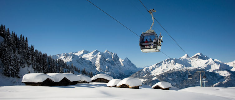 Snow-covered huts, Meiringen-Hasliberg