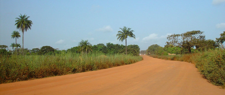 A dirt road in Gambia