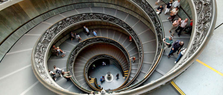 A stairway in the Vatican museums