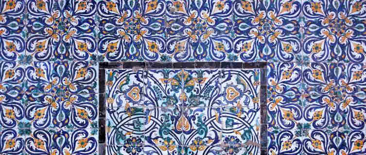 A tiled wall, Tripoli, Libya