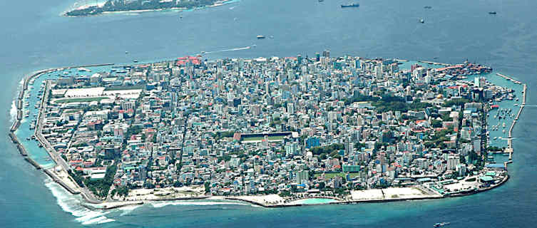 Aerial view of Maldives capital Male