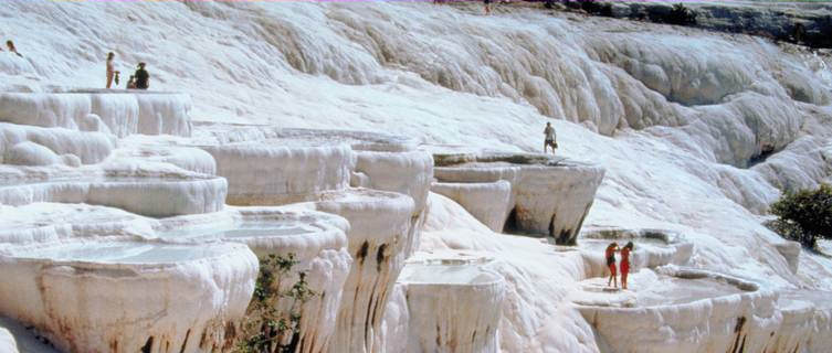 Bathe in Pamukkale's warm topaz blue pools