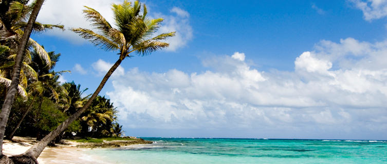 Beautiful beach on Marie Galante Island, Guadeloupe