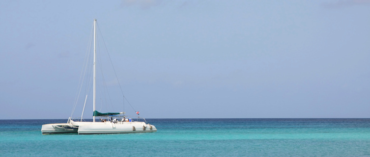 Catamaran moored off Dominican Republic