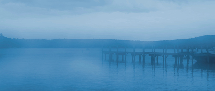 Early morning mist on Lake Lake Winnipesaukee, New Hampshire