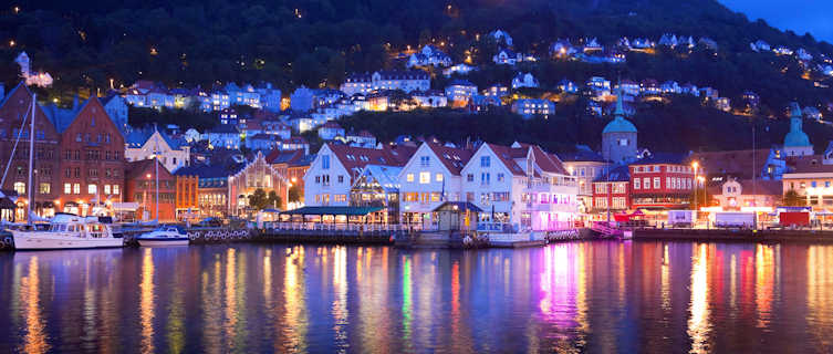 Evening panorama of Bergen, Norway