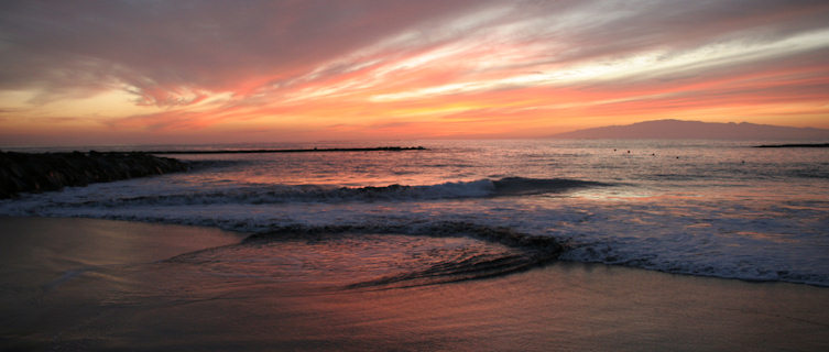 Fanabe beach at sunset