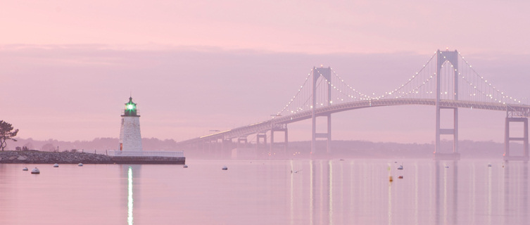 Goat Island Lighthouse at Dusk, Newport, Rhode Island