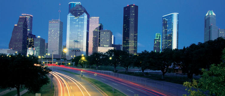 Houston at night, Texas