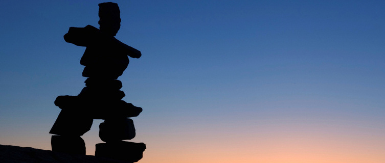 Inukshuk at sunset