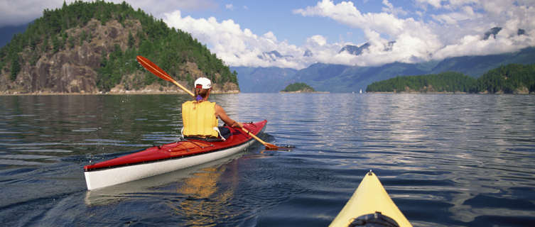 Kayaker in Desolation Sound, British Columbia