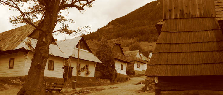 Log cabins preserved at Vlkolinec