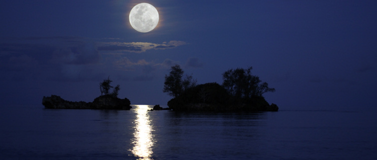 Moonlit seas off Micronesia