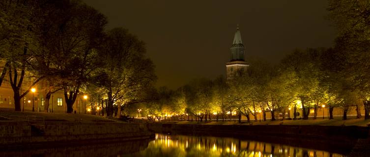 Nightscape of the Aurajoki River, Finland