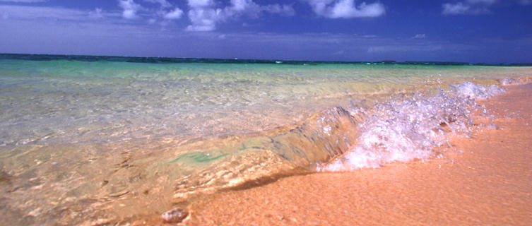 Prisitne clear ocean at Laura Beach, Marhsall Islands