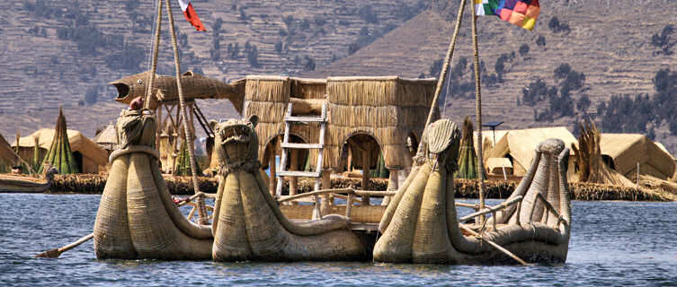 Reed boats, Lake Titicaca, Peru