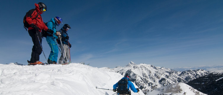 Snow trekking at Jackson Hole