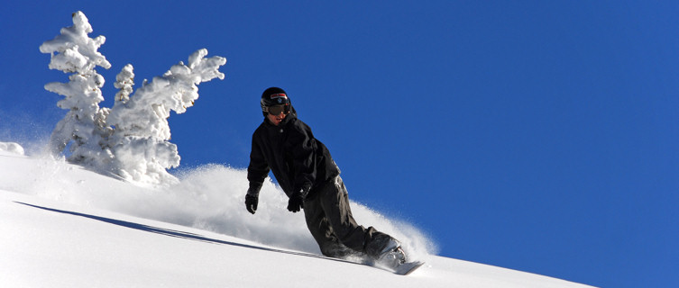 Snowboarding at Jackson Hole