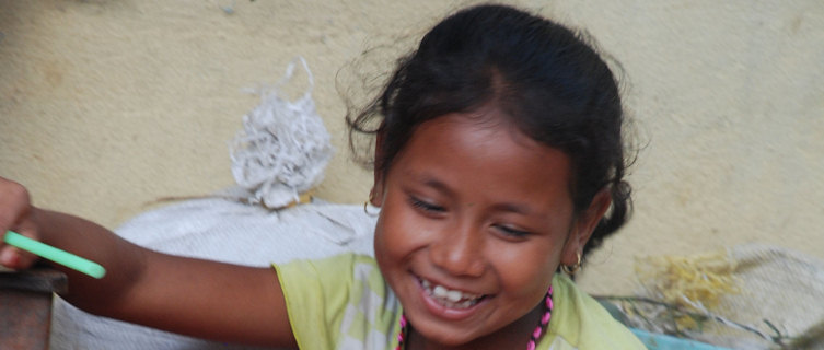 Tharu girl in Chitwan, Nepal