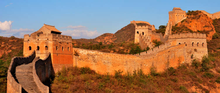 The Great Wall of China at sunset